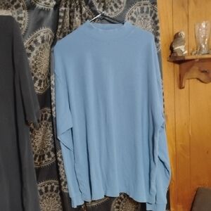 Blue Long Sleeve Turtleneck Sweater